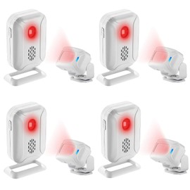 Greencycle Wireless Motion Sensor Doorbell，Business/Store Entry Alert Bell,900ft Range,Adjustable 16 Doorbells,4 Levels of Speaker Volume,Alarm Designed Specifically for The Elderly/Children,4PK