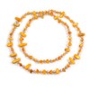 Avalaya Long Orange Melon Shell Nugget and Faceted Glass Bead