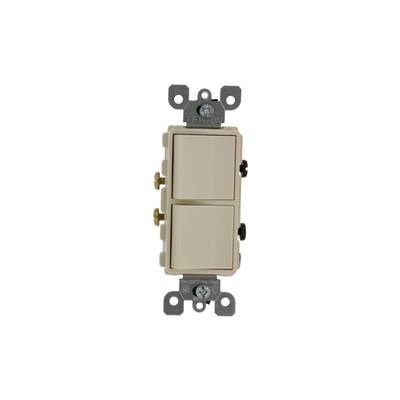 Leviton 20 Amp, 120/277 Volt, Decora Single-Pole/Single-Pole AC Combination Switch,