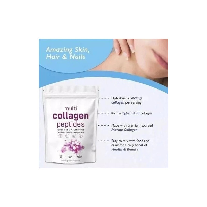 2 Pack 1LB Multi Collagen Peptides Powder-Hydroly