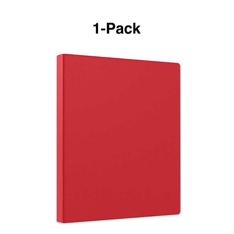 Staples Light-Use 1/2-inch 3-Ring Non-View Binders, Red, 3/Pack (ST26852-CCVS)