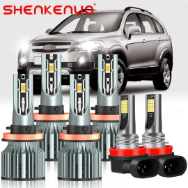SHENKENUO For Chevy Captiva Sport 2012 2013 2014 LED Headlight + Fog Light Bulbs 6000K