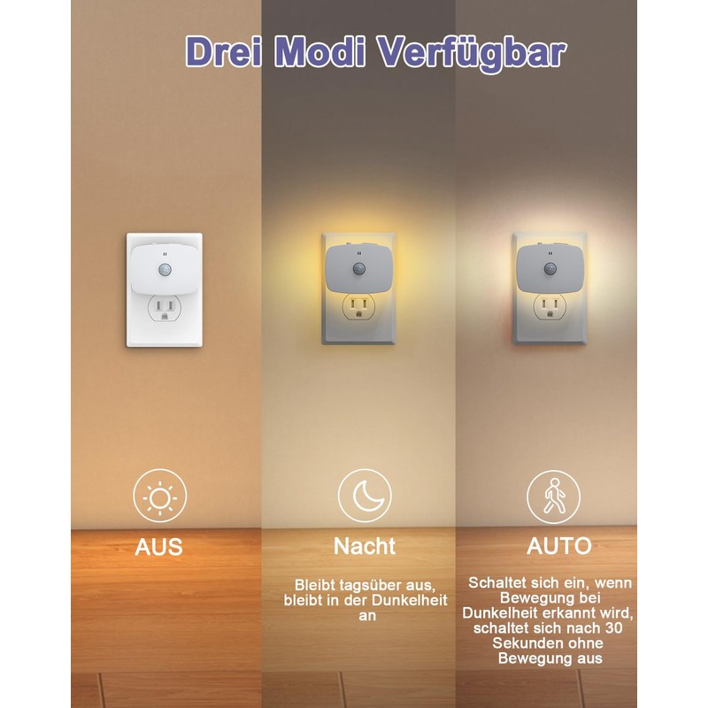 OQIMAX Night Light Socket with Motion Sensor and Twilight Sensor,