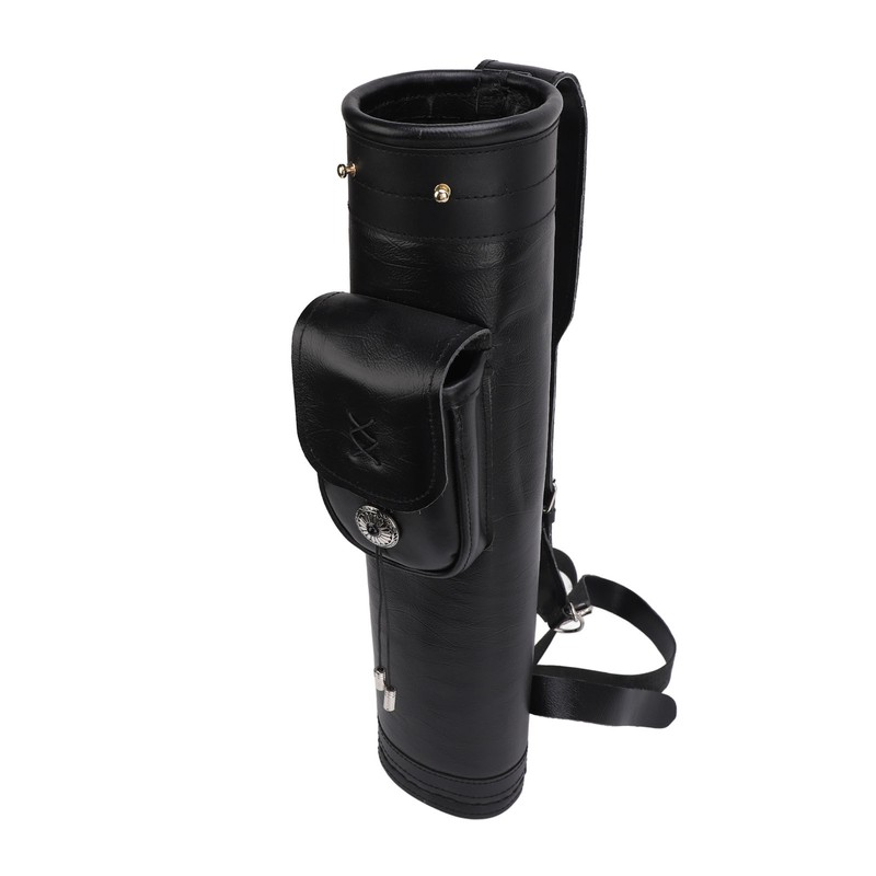 Archery Arrow Quiver Cowhide Leather Arrows Holder Bag Shoulder Back