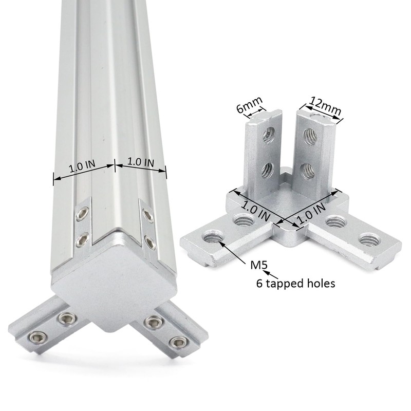 BLCCLOY 8Pcs 10 Series Aluminum Extrusion Profile Tri Bracket 3-Way