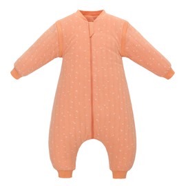 amo nenes Baby Sleeping Bag with Legs 2.5 TOG Children's Wearable Blanket with Detachable Long Sleeve,Unisex 100% Cotton Winter Toddler Sleep Sack for Infant Toddler