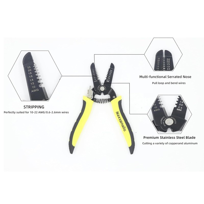 1 Pcs Wire Stripper,Wire Strippers Electrical,Cable Stripper,DIY Enthusiasts,Professional Insulated Wire