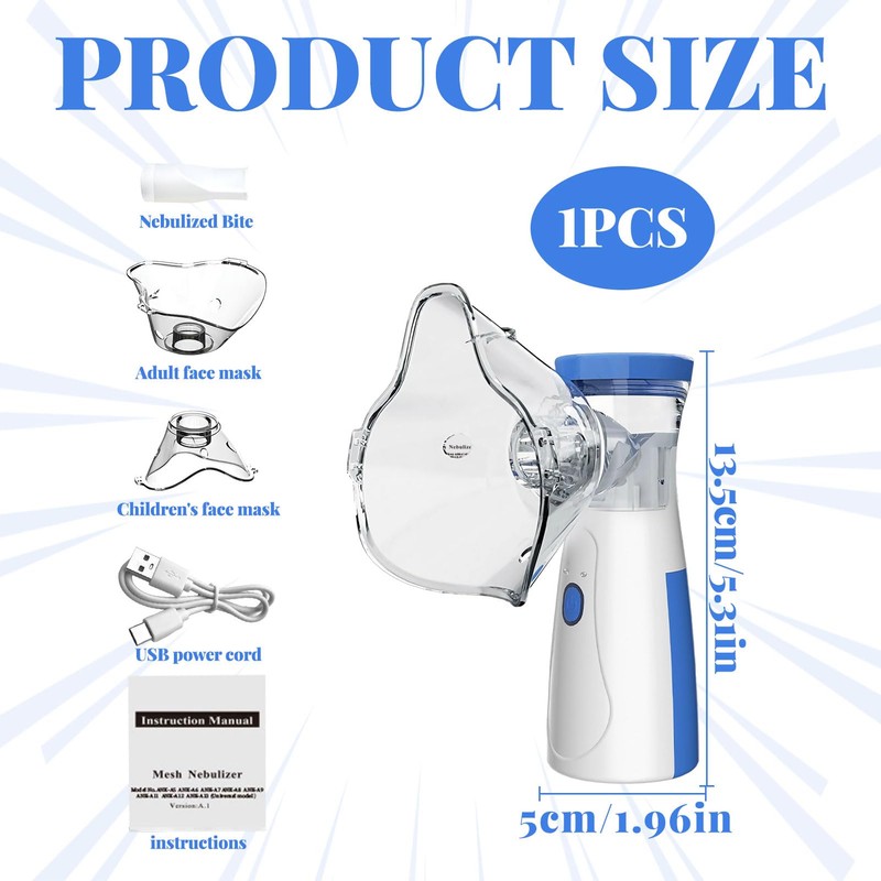 Portable Nebulizer Machine for Adults & Kids - Adjustable Silent