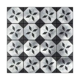 Kitchen Backsplash Tiles Peel and Stick, Self-Adhesive Talavera Mexican Tiles for Kitchen Staircase(1 Sheet, Black)