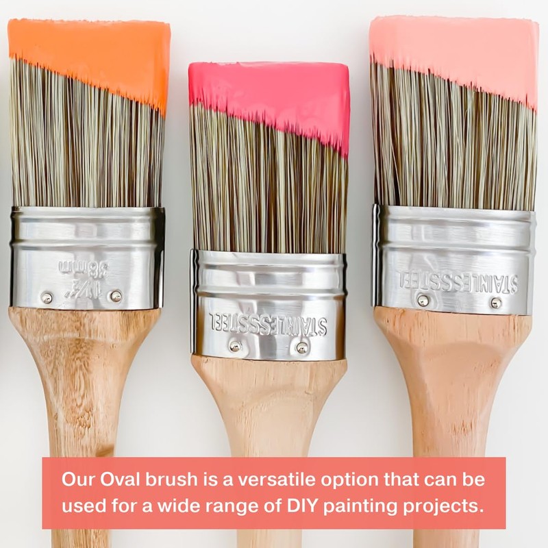 Chalk Style Paint Brush - Oval Brush with Synthetic Bristles