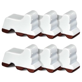 Kigeli 6 Pcs Resin Garden Pot Feet for Outdoor Planters 3 Inch Long 1.5 Inch Tall Flower Handmade Elevator Plant Feet Frost Proof Lifter for 14-20 in Pot (White)
