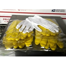 Tuff Grip Yellow Latex Gloves (Can Mix Size S-XL) Plus FREE Inspector Dish Wash Trboxtapes