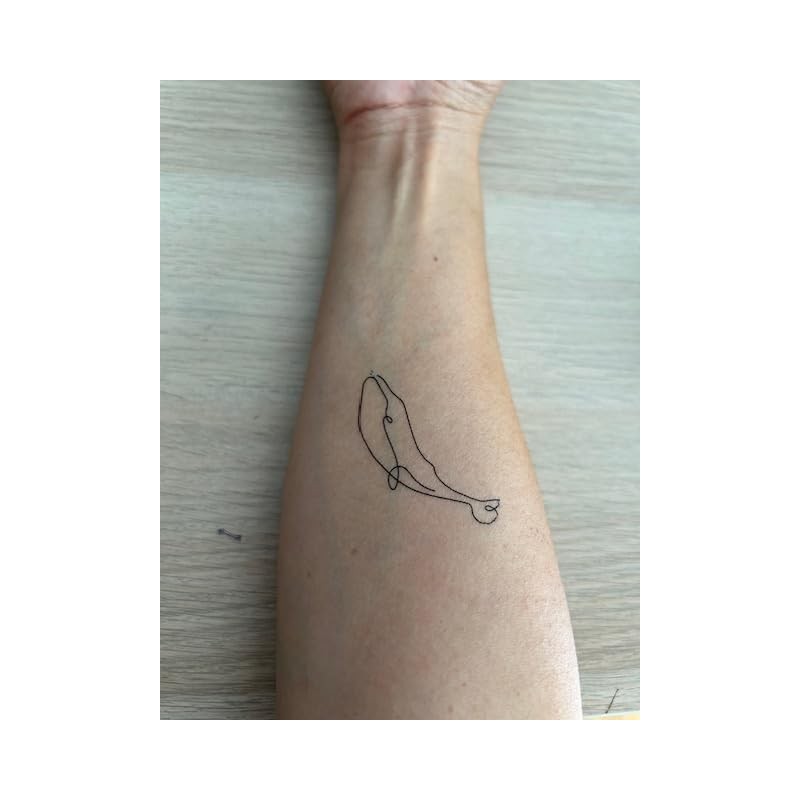 2 Sheets Temporary Whale Tattoo Wave Tattoo Anchor Tattoo Dolphin