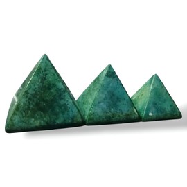 SS ANTIQUITY&MARBLE Pyramids Stone Set of 3 Handcrafted Healing Pyramids (2.76in/7cm)C Premium Natural Stone for Home,Office, Meditation Decor&Desk ProtectionCElegant Desin (ORANGE, 2.76in/7cm) (GREEN FOREST, 2.76in/7cm)