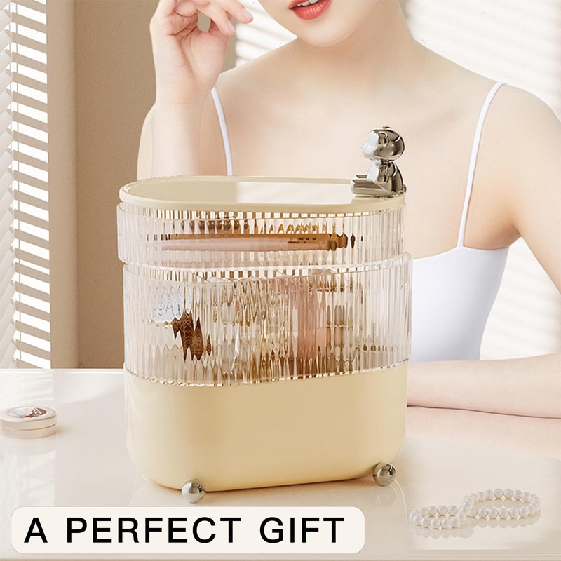 percifee Desktop makeup storage box, 360 ° rotation, multifunctional storage