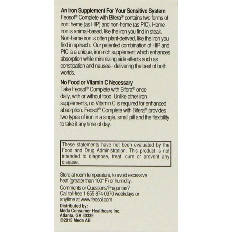 Feosol Bifera Iron Supplement Hip & Pic Dual Iron Formula