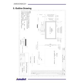 Amulet Technologies 4.3 inch TFT IPS Display 480x272 with Resistive Touch [AM043NBG01]