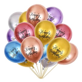 Balloons 50 Pcs, Beautiful 10 inches Latex Balloons, Party Balloons, Wedding Balloons for Decoration, Perfect for YOUR beautiful Parties, Birthdays (Happy Birthday)