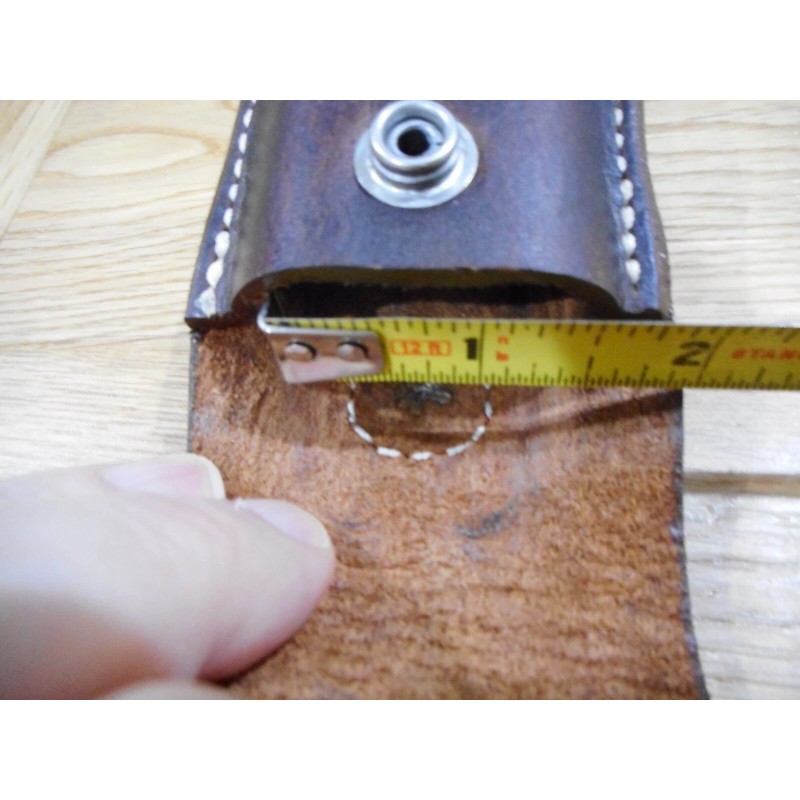 Leatherman Wave dark oil Crazy Horse leather sheath. Tooled flap.