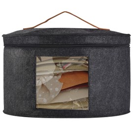 15"D×9"H Round Hat Box with Lid - Bojuzhi Portable Wide Brimmed Hat Container with Clear Window, Bedroom Storage Bin for Scarves And Sheets, Suitable for Closet Organization, Dustproof & Light Weight