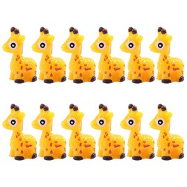 HANABASS 12pcs Deer Figurines Mini Decorations, Micro Landscape Ornament, Miniature Animals Giraffe Statues Deer Decor, Cupcake Toppers Miniatures Car Decor for Dollhouse Diy Craft