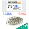 7/8" Ring 304SS Coil Roofing Nails 1,200ct