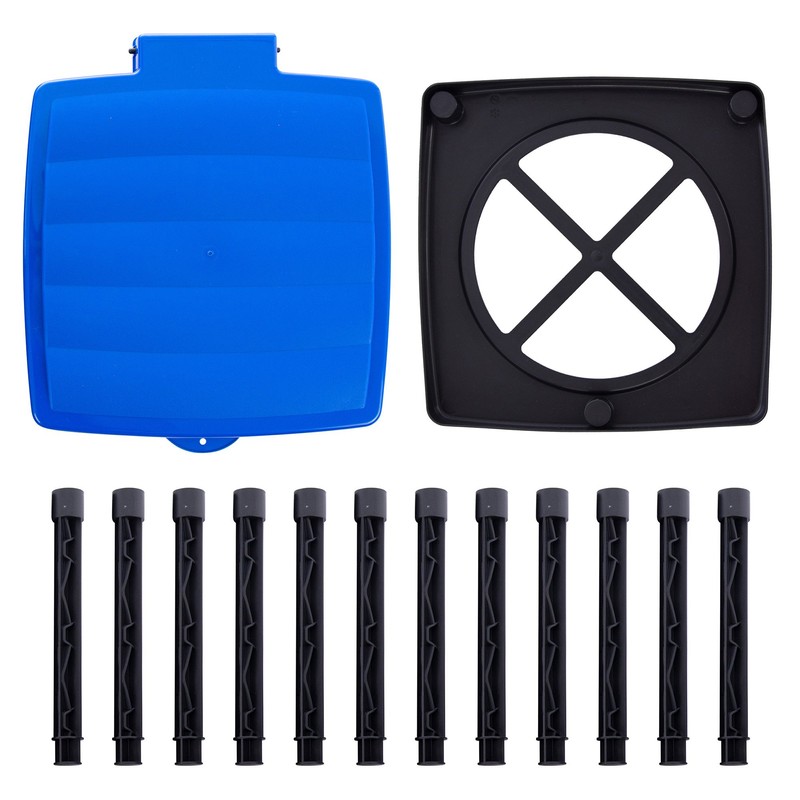 Grizzly Sack Holder Blue Lid Adjustable 120L Refuse Bag Stands