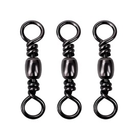 balifly Copper Ball Bearing Barrel Cross Line Swivels for Saltwater Freshwater Fishing Swivel Tackle for Lure Line and Leader Connections Black FS/ZH-02(6#,100pcs)