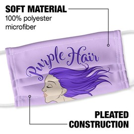 Popfunk Purple Hair Don't Care 1-Ply Reusable Face Mask Covering, Unisex
