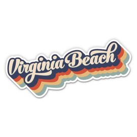 Squiddy Virginia Beach Layered Retro Style - Vinyl Sticker Decal for Phone, Laptop, Water Bottle (4" Wide)