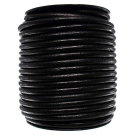 West Coast Paracord Round Leather Cord (Black, 6mm - 10 Yards)