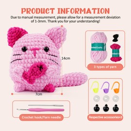 Outbit Crochet set for beginners, complete crochet set with step-by-step video tutorials, ideal DIY gift for adults and craft lovers (Kiki)