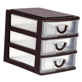 KOMBIUDA Plastic Storage Bin 3 Tier Drawer Organiser Box Home Office Cosmetic Container