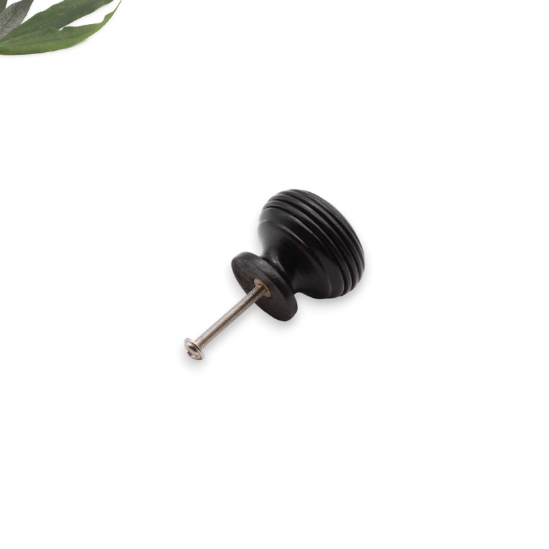 Infinity Decor Ebonised Reeded Wooden Beehive Large Cupboard Knob Interior