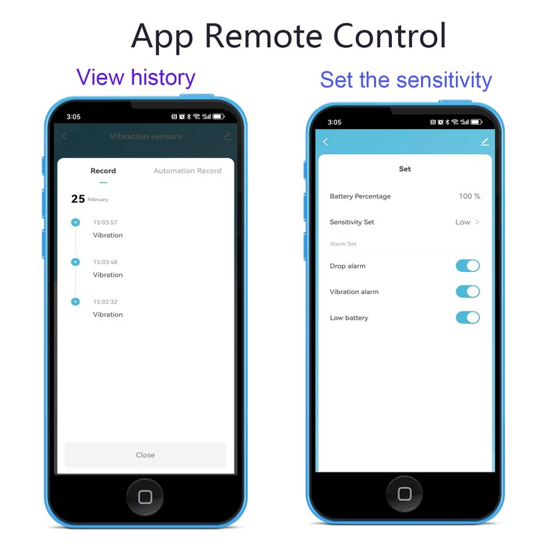 WiFi Vibration Sensor: Smart Door Window Sensor with App Alerts,