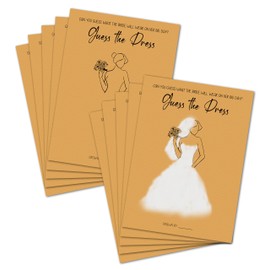 Bridal Shower Game - Guess the Dress Cards Games - Unique Wedding Shower Games Ideas - Fun Wedding Party Favor Decor - Engagement/Bachelorette Party Games Supplies & Activities - 30 Game Cards(D03)
