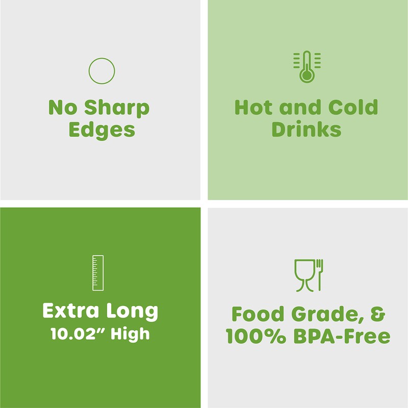 Comfy Package [200 Pack] 10.02"High Long Plastic Straws, Disposable Drinking
