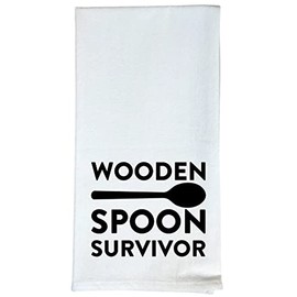 Wooden Spoon Survivor - Funny Flour Sack, Tea Kitchen Hand Towel