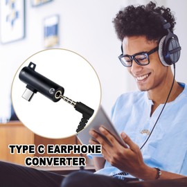 Type C Earphone Adapter - Converter Audio Type-C for Earphone Speakers - Earbuds Adapter Type-C Converter, Portable, Practical Earphone Converter for Charging & Music