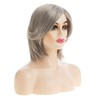 Baruisi Short Wavy Bob Wig Beige Gray Synthetic Cosplay Replacement