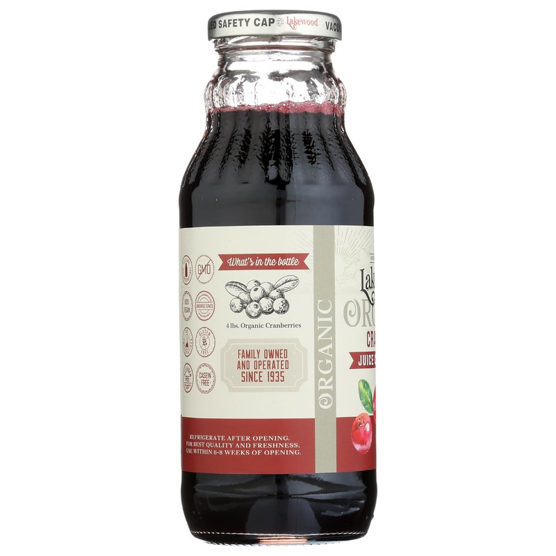 LAKEWOOD Organic Cranberry Juice, 12.5 FZ