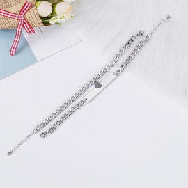 QWONEKOU Pulseras de Amor para Pareja,Pulsera Amor Charm Couple Cuba Titanio Hip Hop,Regalos para Mujer y Regalos para Hombre Perfecto – Joyería de Moda 30027