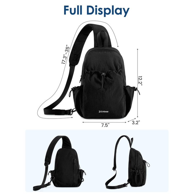 G4Free Casual Sling Shoulder Backpack Drawstring Lightweight Chest Bag Daily