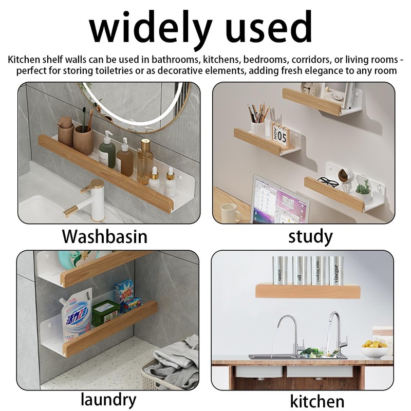 PHMING Shower Shelf for Drilling, 30 cm Shower Gel Holder,