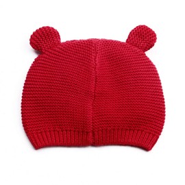 LLmoway Kids Infant Toddler Knit Winter Hat Cotton Warm Beanie Cap Boys Girls Skull Cap, Red, 1-1.5T