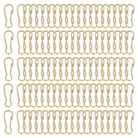 PATIKIL Lanyard Hooks, 200 Pcs 16mm Stainless Steel 304 Spring Snap Hook Metal Clips Clasp for Key Chain Key Rings ID Card Shower Curtain, Gold