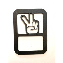 Peace Sign in 3D - Blk For Jeep Wrangler JK/JKU Rear Tail Light Covers - Love