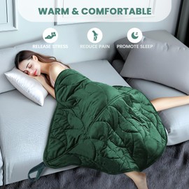 KAWBIYJ Weighted Lap Blanket for Adults, 7 lbs Small Weighted Blanket, Gifts for Christmas Weighted Blanket for Women Mom Friend and Sister, Relax Weighted Blanket, 40" x 70"(Green)