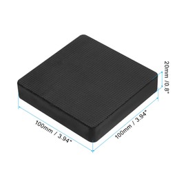 PATIKIL Bench Block 4"x4"x0.8", 2 Pack Rubber Square Stamping Nonslip Base for Jewelers Hammering, Shaping, Chasing, Flattening Metal, Black