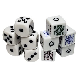 Cyber-Deals Dice Cup with White Poker (Spades Ace) & Pip Dice in Storage Pouch Set (1 Set)
